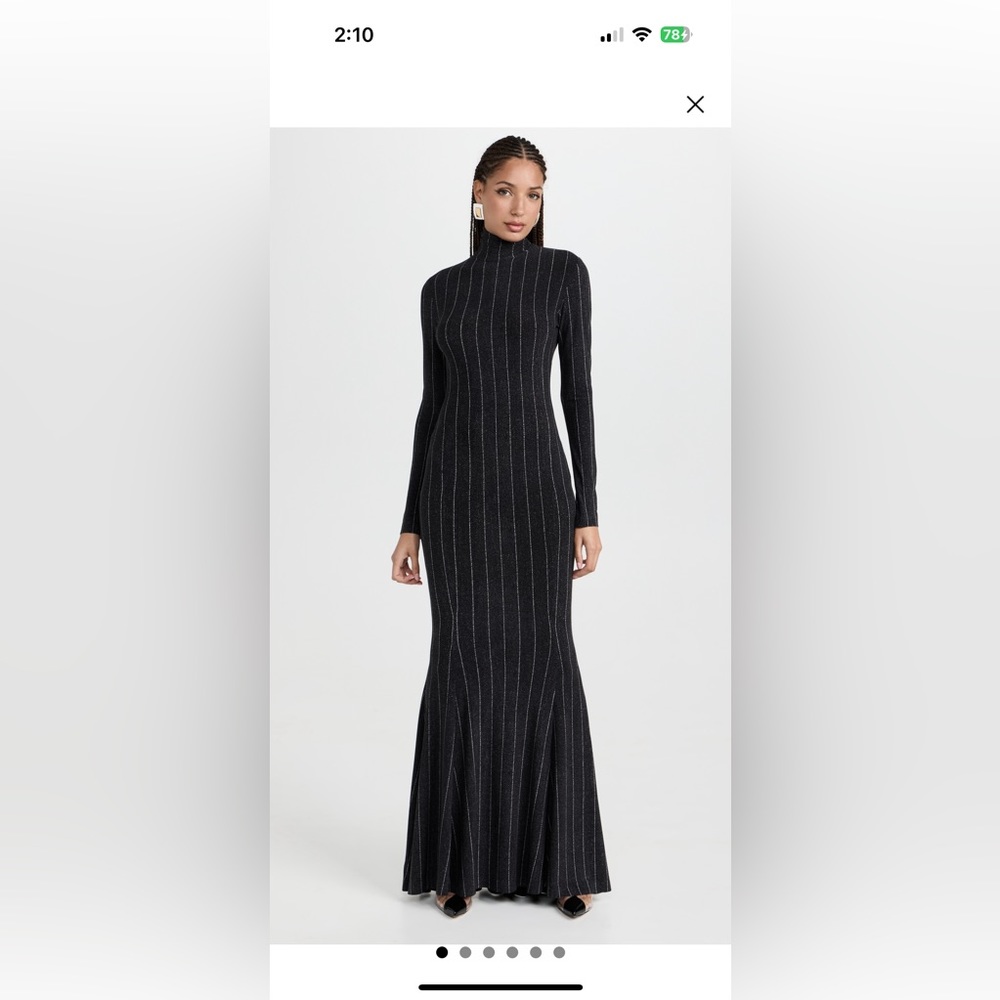 Brand new worn once Norma Kamali Long sleeve Turtle Fishtail Gown size M